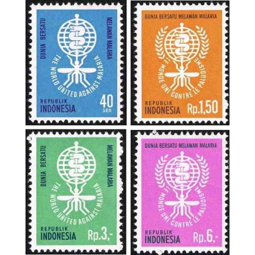 4 عدد تمبر ریشه کنی مالاریا - اندونزی 1962 4 عدد تمبر ریشه کنی مالاریا - اندونزی 1962