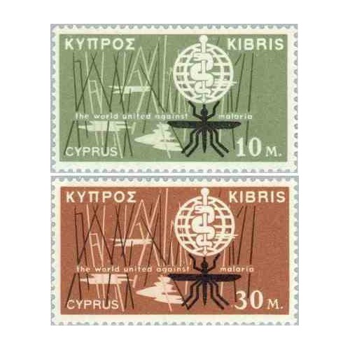 2 عدد تمبر ریشه کنی مالاریا - قبرس 1962 2 عدد تمبر ریشه کنی مالاریا - قبرس 1962