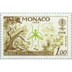 1 عدد تمبر ریشه کنی مالاریا - موناکو 1962