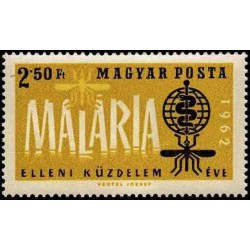 1 عدد تمبر ریشه کنی مالاریا - مجارستان 1962