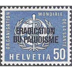 1 عدد تمبر ریشه کنی مالاریا - سوئیس 1962