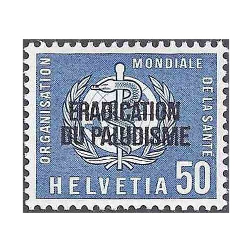 1 عدد تمبر ریشه کنی مالاریا - سوئیس 1962