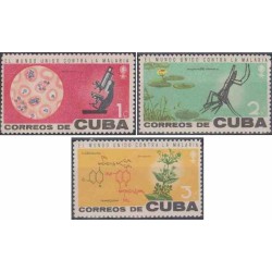 3 عدد تمبر ریشه کنی مالاریا - کوبا 1962