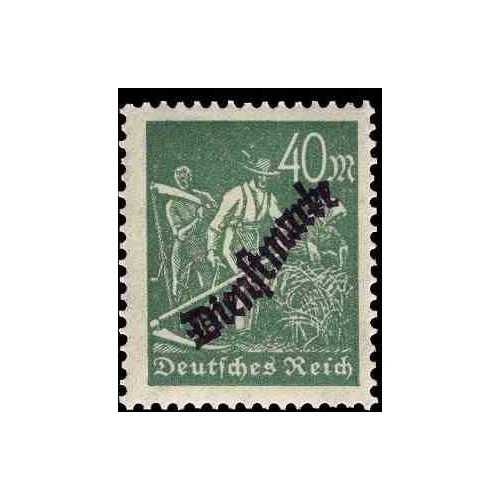 1 عدد تمبر سری پستی - تمبر رسمی سورشارژ - 40 مارک - رایش آلمان 1923 با شارنیه