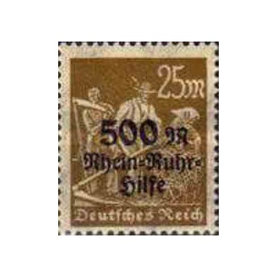 1 عدد تمبر سری پستی خیریه رین روهر -سورشارژ 500 مارک - رایش آلمان 1923