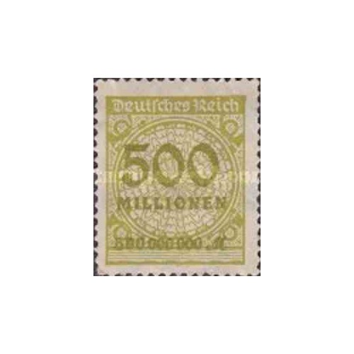1 عدد تمبر سری پستی -سورشارژ 500 میلیون مارک زیتونی - رایش آلمان 1923 با شارنیه
