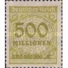 1 عدد تمبر سری پستی -سورشارژ 500 میلیون مارک زیتونی - رایش آلمان 1923 با شارنیه