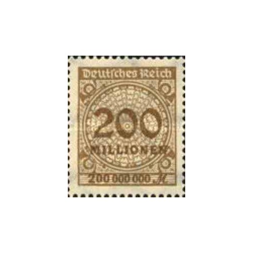 1 عدد تمبر سری پستی -سورشارژ 200 میلیون مارک - رایش آلمان 1923 با شارنیه