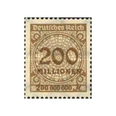 1 عدد تمبر سری پستی -سورشارژ 200 میلیون مارک - رایش آلمان 1923 با شارنیه