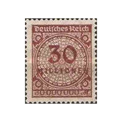 1 عدد تمبر سری پستی -سورشارژ 30 میلیون مارک - رایش آلمان 1923 با شارنیه
