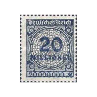 1 عدد تمبر سری پستی -سورشارژ 20 میلیون مارک - رایش آلمان 1923 با شارنیه