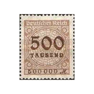 1 عدد تمبر سری پستی -سورشارژ  500 هزار مارک - رایش آلمان 1923 با شارنیه