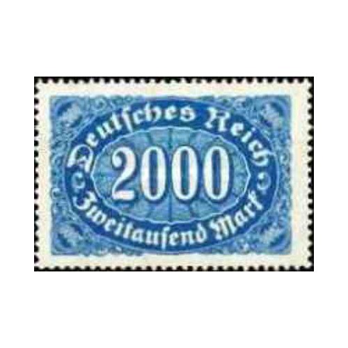 1 عدد تمبر سری پستی - 2000 مارک - رایش آلمان 1922 با شارنیه