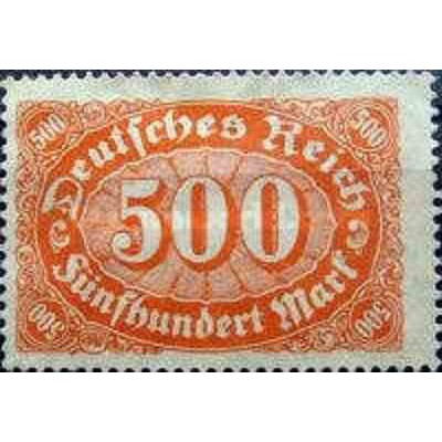 1 عدد تمبر سری پستی - 500 مارک - رایش آلمان 1922 با شارنیه