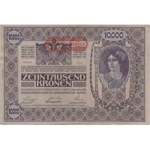 اسکناس 10000 کرون - اتریش 1919 کیفیت خوب