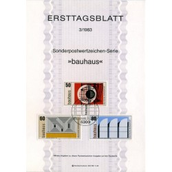 برگه اولین روز انتشار تمبر معماری - جمهوری فدرال آلمان 1983