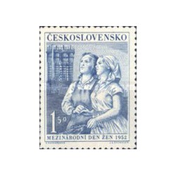 1 عدد  تمبر روز جهانی زن - چک اسلواکی 1952