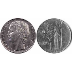سکه 100 لیر - Acmonital - ایتالیا 1957 غیر بانکی