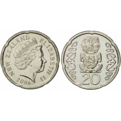 سکه 20 سنت - نیکل روکش فولاد - نیوزلند2006 غیر بانکی