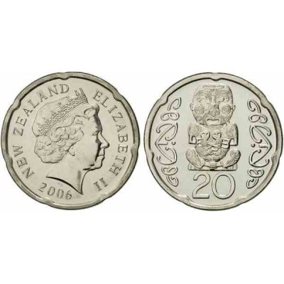 سکه 20 سنت - نیکل روکش فولاد - نیوزلند2006 غیر بانکی