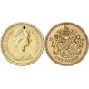 سکه  1 پوند - نیکل برنج - انگلیس 1983 غیر بانکی - دارای یک سوراخ در بالا