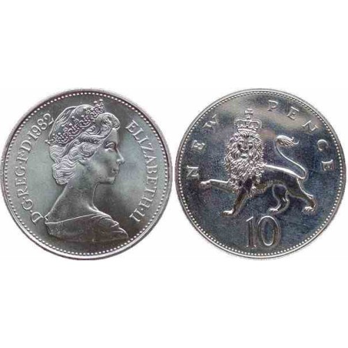 سکه 10 پنس نیکل مس - انگلیس 1988 غیر بانکی