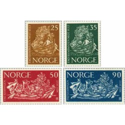 4 عدد تمبر نجات از گرسنگی  - نروژ 1963