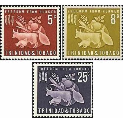 3 عدد تمبر نجات از گرسنگی  - ترینیداد و توباگو 1963