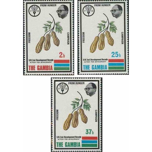 3 عدد تمبر نجات از گرسنگی - گامبیا 1973