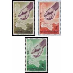 3 عدد تمبر نجات از گرسنگی - بروندی 1963