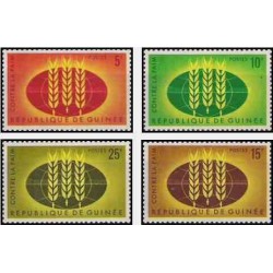 4 عدد تمبر نجات از گرسنگی - جمهوری گینه 1963