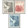 3 عدد  تمبر دوستی چکسلواکی و شوروی - استالین و گوتوالد - چک اسلواکی 1951 
