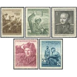 5 عدد  تمبر روز ارتش - کتیبه DEN CS ARMADY 1951 - چک اسلواکی 1951 قیمت 4.6 دلار