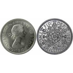 سکه 2 شیلینگ - نیکل مس - انگلیس 1961 غیر بانکی