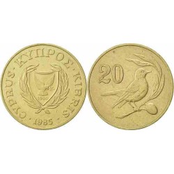 سکه 20 سنت - نیکل برنج - قبرس 1985 غیر بانکی