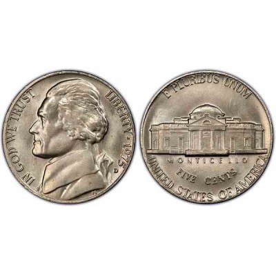 سکه 5 سنت - نیکل مس - آمریکا 1975غیر بانکی