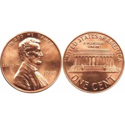 سکه 1 سنت - برنجی - آمریکا 1990غیر بانکی