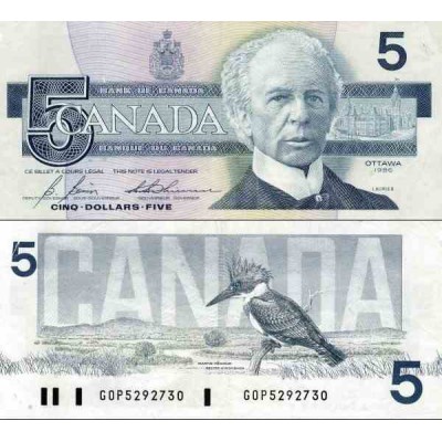 اسکناس 5 دلار - کانادا 1986