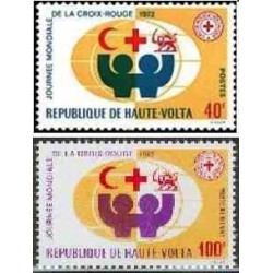 2 عدد تمبر  صلیب سرخ - شیر و خورشید - ولتای علیا 1972