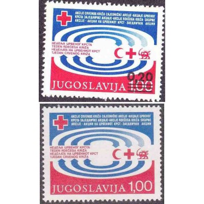 2 عدد تمبر  صلیب سرخ - شیر و خورشید - یوگوسلاوی 1978