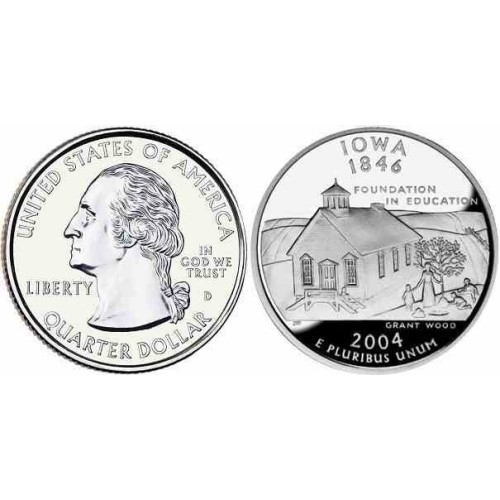 سکه کوارتر - ایالت آیووا - آمریکا 2004 غیر بانکی
