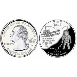 سکه کوارتر - ایالت اوهایو - آمریکا 2002 غیر بانکی