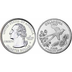 سکه کوارتر - ایالت اوکلاهاما - آمریکا 2008 غیر بانکی