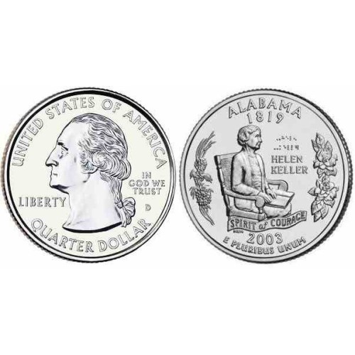 سکه کوارتر - ایالت آلاباما - آمریکا 2003 غیر بانکی