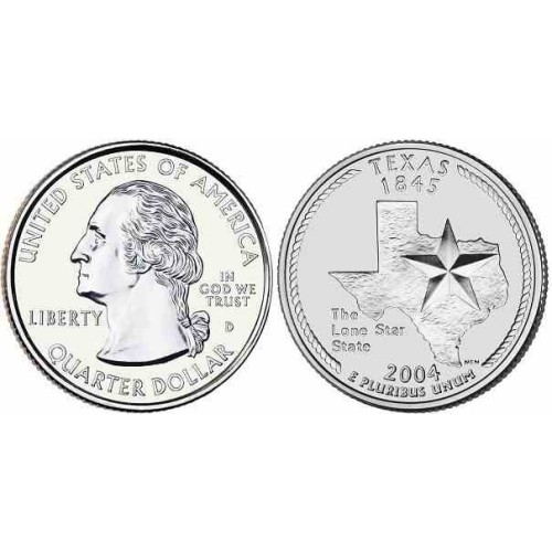سکه کوارتر - ایالت تگزاس - آمریکا 2004 غیر بانکی