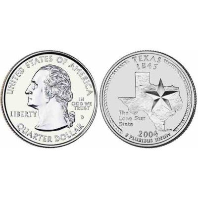 سکه کوارتر - ایالت تگزاس - آمریکا 2004 غیر بانکی