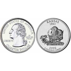سکه کوارتر - ایالت کانزاس - آمریکا 2005 غیر بانکی