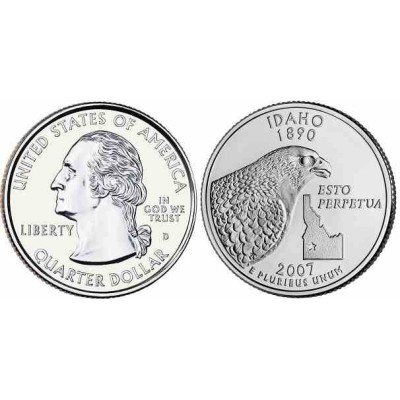 سکه کوارتر - ایالت آیداهو - آمریکا 2007 غیر بانکی