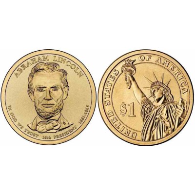 سکه 1 دلار یادبود آبراهام لینکلن - 16مین رئیس جمهوری - آمریکا 2010