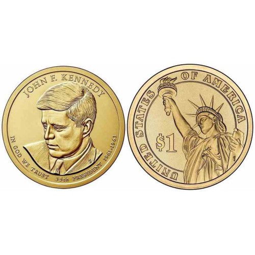 سکه 1 دلار یادبود جان اف کندی - 35مین رئیس جمهوری - آمریکا 2015